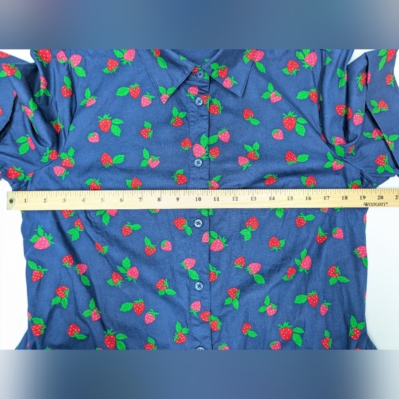Kate Spade tossed strawberry shirt dress size M - Picture 10 of 14